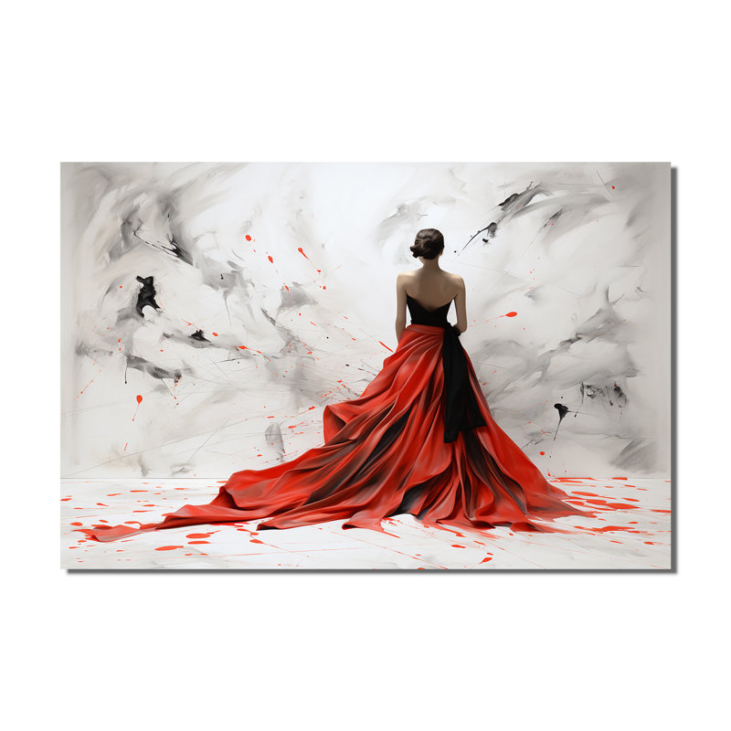 Fashion Red Dress Elegance UnveILE I - Art mural encadré