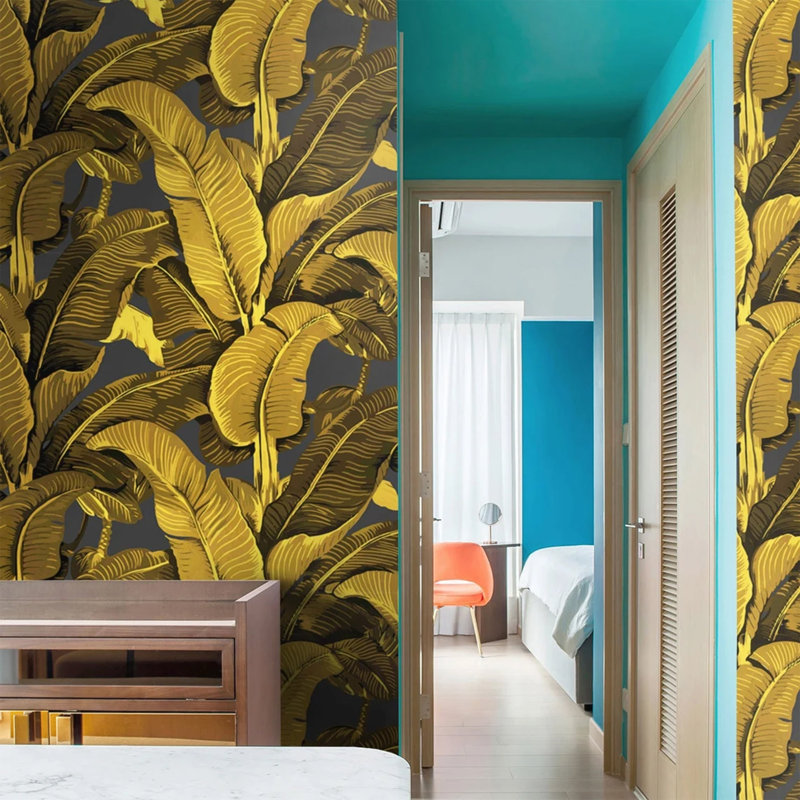 Golden Banana Leaves Wallpaper