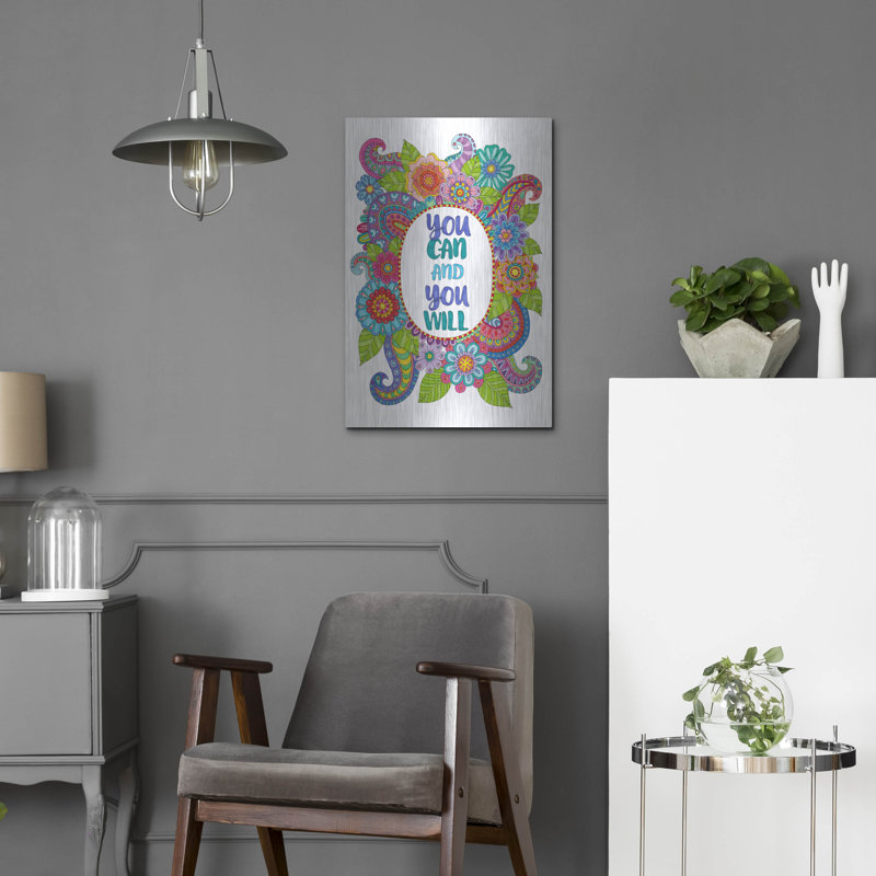 Red Barrel Studio® «Inspirational Quotes 7» par Hello Angel, art mural en métal, H 24 po x l 16 po