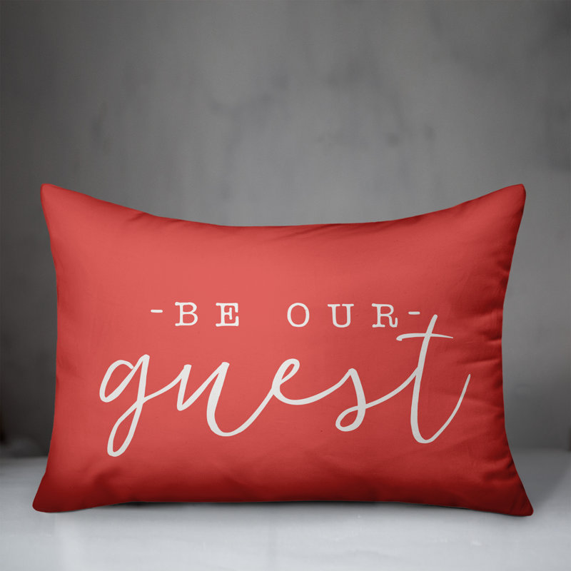 Textual Outdoor Throw Pillow, Coral/White