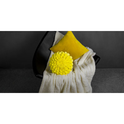 3D Floral Accent Pillow Handmade Flower Throw Pillow Decorative Cushion Cover & Insert