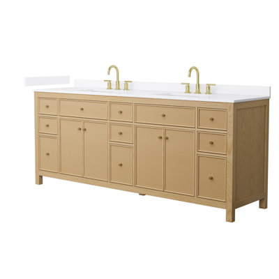 Pendry 84" Freestanding Double Bathroom Vanity with Quartz Top