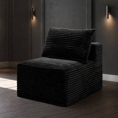 Canapé modulaire moderne avec revêtement en velours côtelé moelleux, conception sans pattes à profil bas pour les espaces de vie contemporains et les agencements de sièges de chambre à coucher