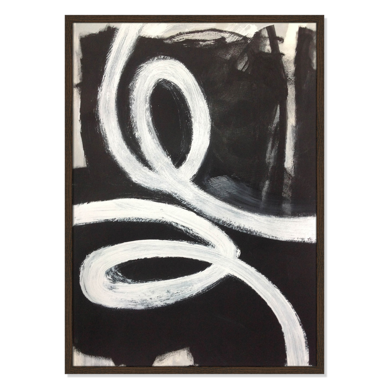 Swirly Swirls I Print, 35.5" H x 25.5" W x 0.75" D, Walnut Slim Unmatted Picture Framed