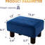 Petit tabouret de pieds rectangulaire, repose-pieds en velours avec repose-pieds en plastique antidérapant, marchepieds modernes pour canapé, bureau, salon, chiens, bleu marine
