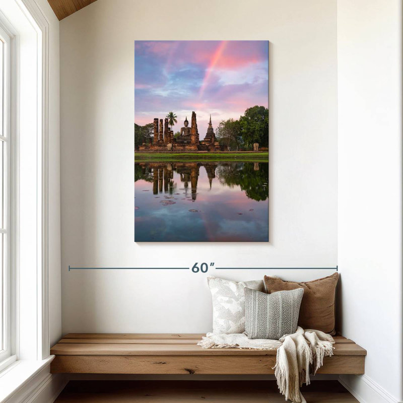 Adella Wat Mahathat Pond Reflection, 45" H x 30" W