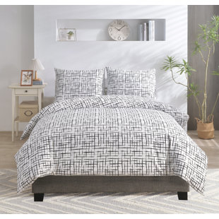 Aura Home Linear Duvet Set- 