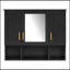 Armoire à pharmacie murale 35 po 2 en 1 avec tablettes réglables et portes à fermeture douce, miroir haute définition avec rangement pour meuble-lavabo de salle de bain-1804073702