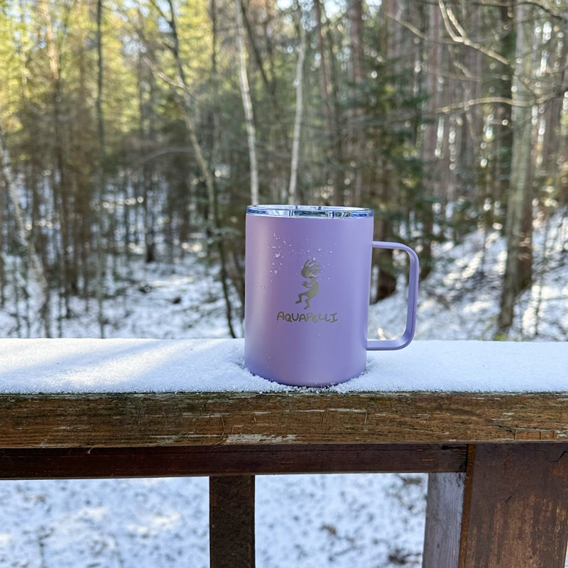 Grande tasse isotherme avec poignée Aquapelli, 12 oz, rouge pompéien, Viola mauve