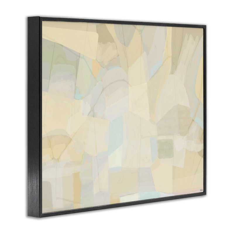 Giclée encadrée à motif géométrique neutre par Michael Tienhaara, Giclée encadrée noir minuit, H 16 po x l 20 po