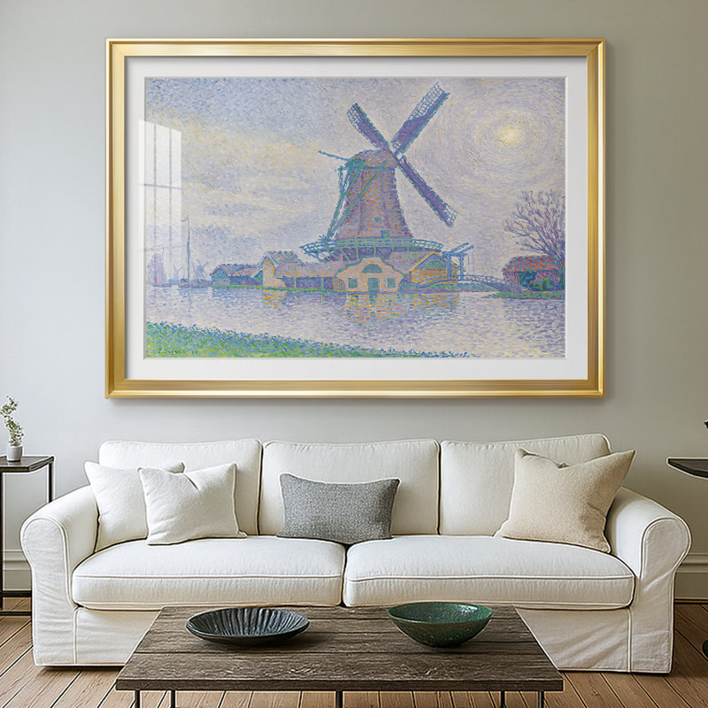 Moulin à vent à Edam-Paul Signac-Gallery-1896, 30 x 5 x 42,5, Reproduction encadrée, Or