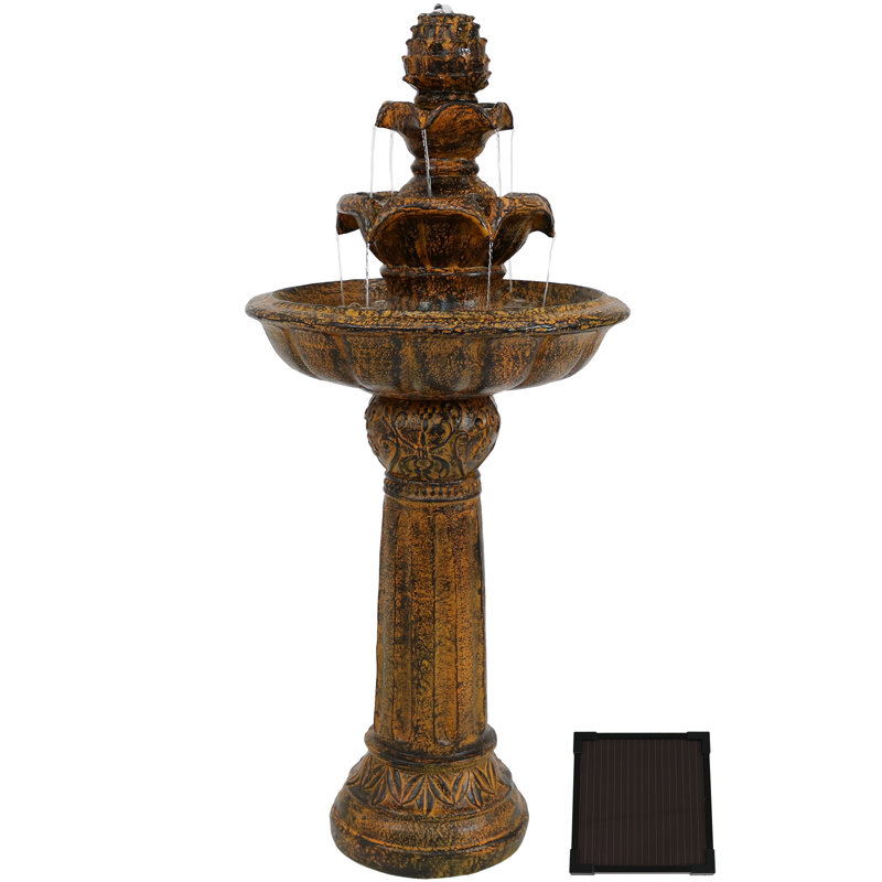 Fontaine solaire avec lumière Rueda, Orange