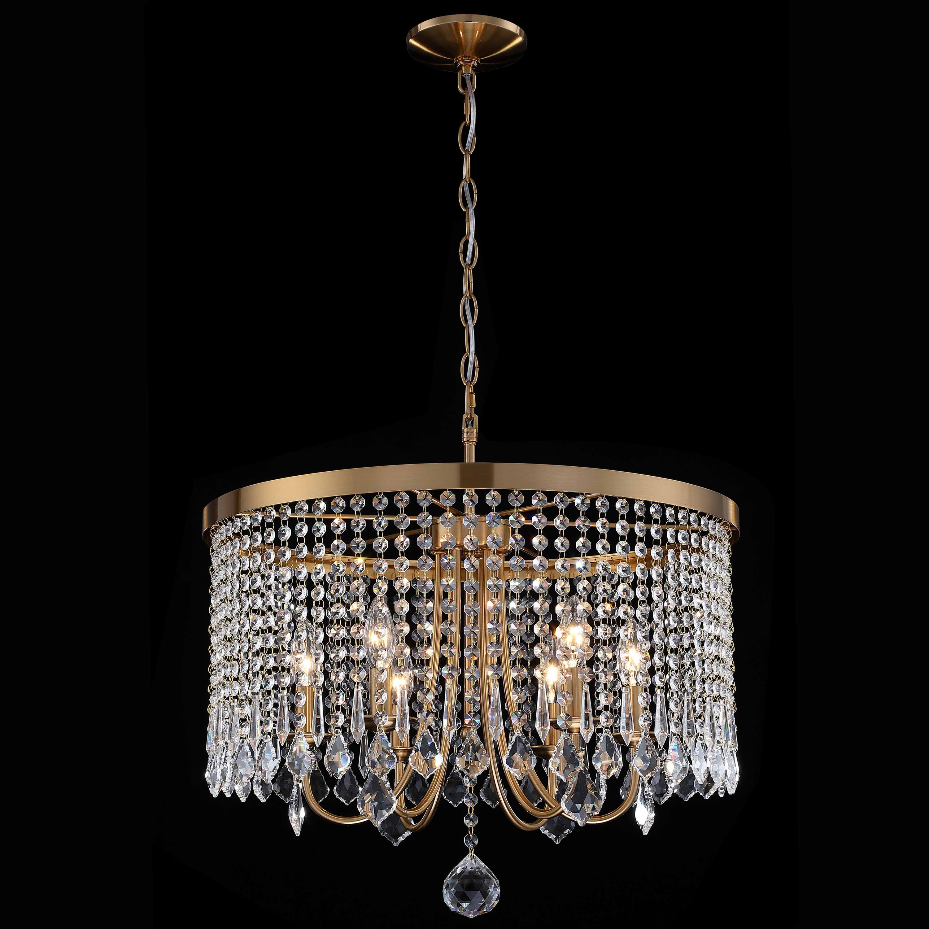 Brilliant vintage sparkling crystal & brass lamp, 30 h x 7”D