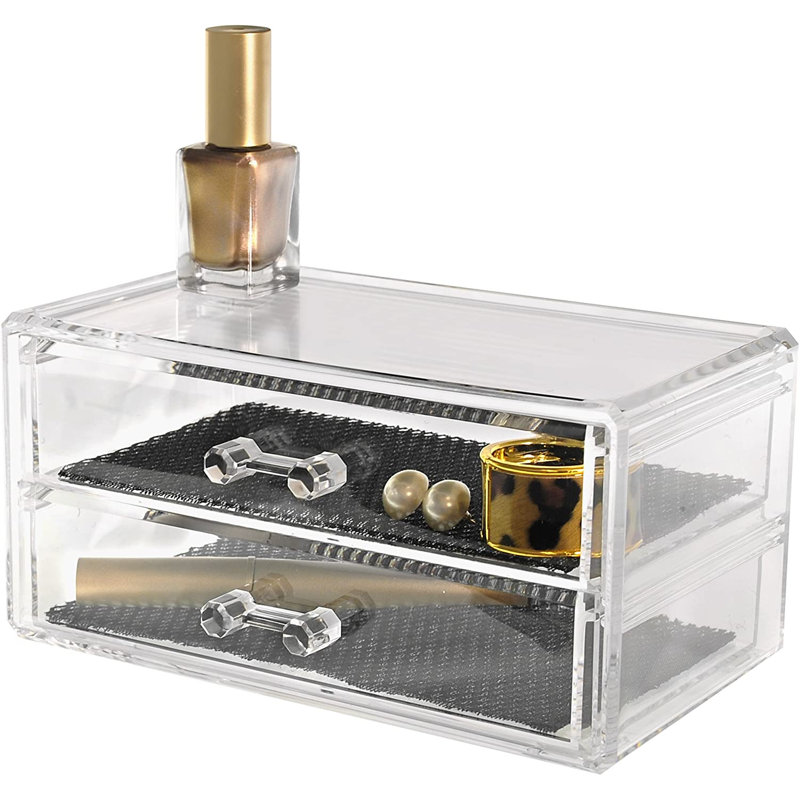 Organisateur de bijoux avec 2 tiroirs (transparent)