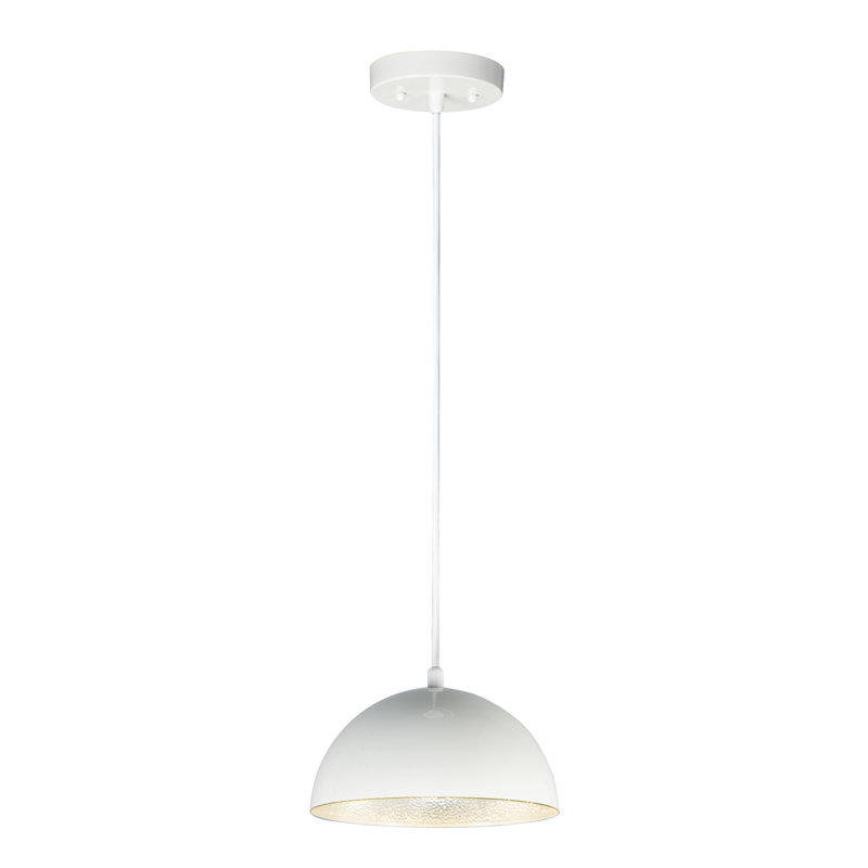 Pizano 1 - Light LED Unique/Statement Pendant, White, 5" H x 9" W x 9" D
