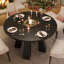 Table de salle à manger ronde pour 4 à 6 personnes, table de cuisine en bois de 47 po avec base robuste, table de salle à manger Farmhouse-43103667
