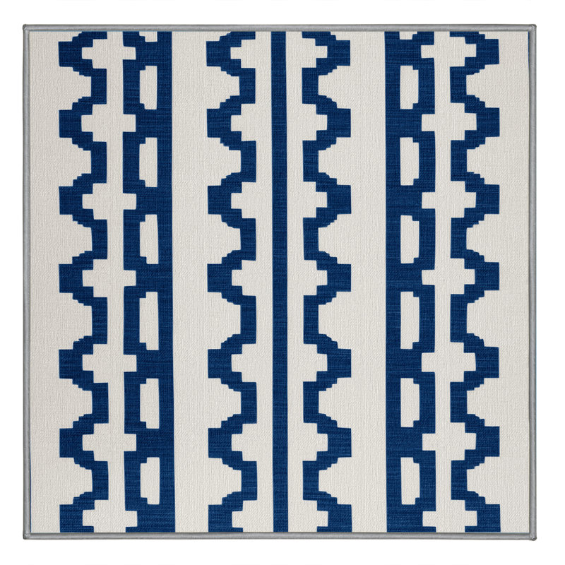 Machine Washable Trellis Gray Area Rug, Square 3'