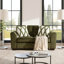 Ensemble de salon, canapé, causeuse, fauteuil et repose-pieds Marvella 4 pièces avec revêtement en chenille Mosswood