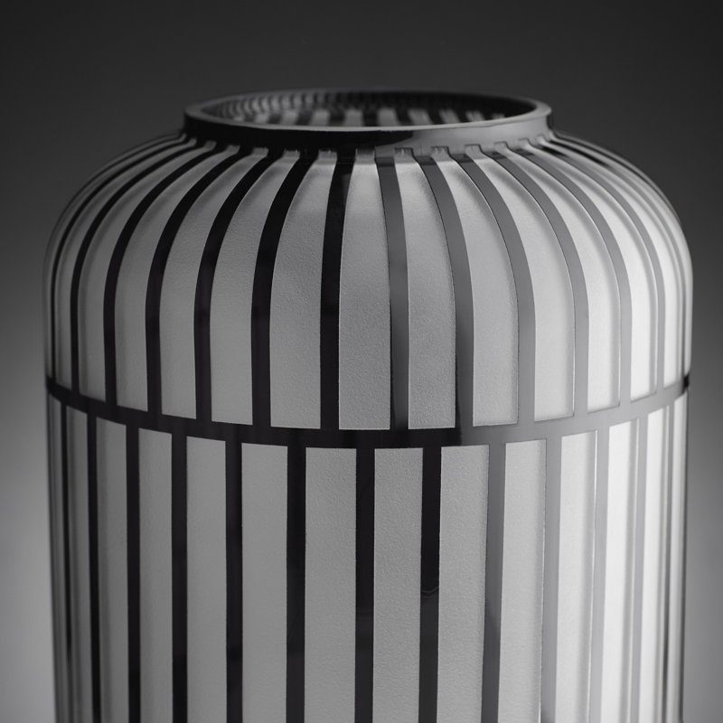 Lined Up Glass Table Vase, 13.5" H x 9" W x 9" D