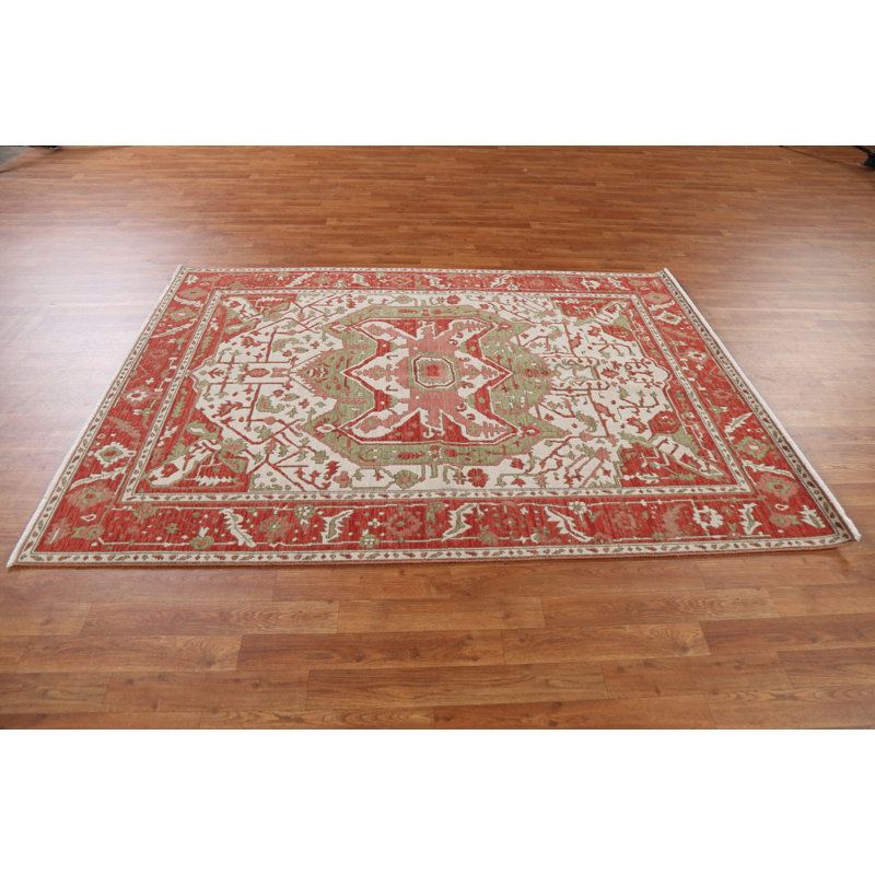 Tapis unique en laine noué à la main 7 pi 0 po x 9 pi 9 po nouvel âge Naik