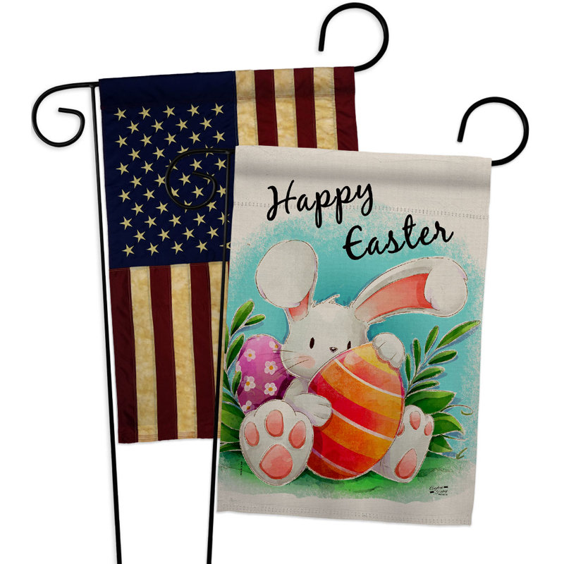 Double Sided 18.5 in. H x 13 in. W Polyester Easter Garden flag