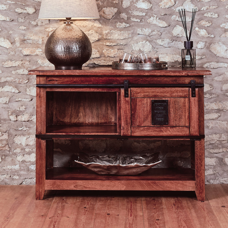 115 cm W Solid Wood Top Console Table