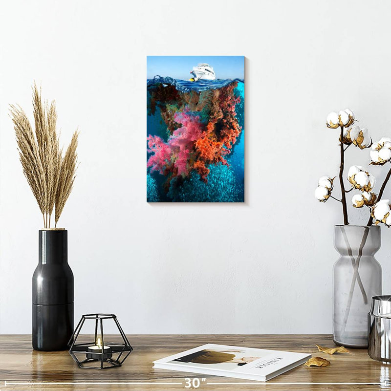 Aletra Yacht Over Rocky Reef, 36" H x 24" W