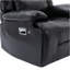 Fauteuil inclinable manuel et pivotant à 360 ° avec bande lumineuse à DEL pour salon, chambre à coucher, noir-1256314491