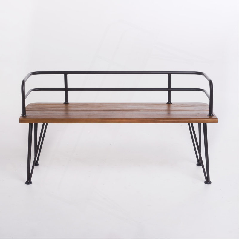 Banc en bois industriel et métal Zion