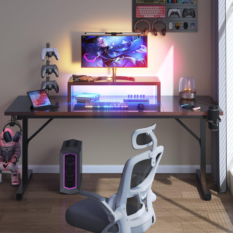 Adjustable Metal Base Computer Desk