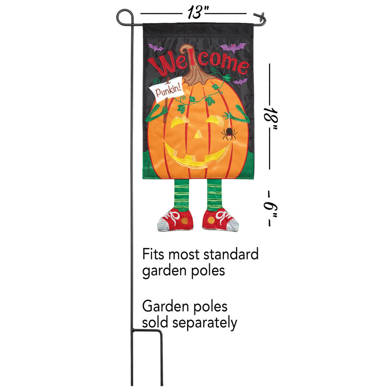Drapeau de jardin en polyester 24 po x 13 po Crettie