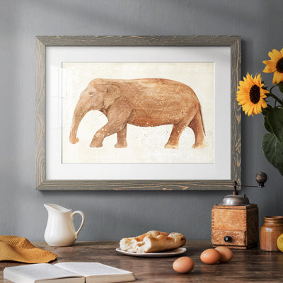 Éléphant «Sagesse II», art mural mat et encadré sous verre