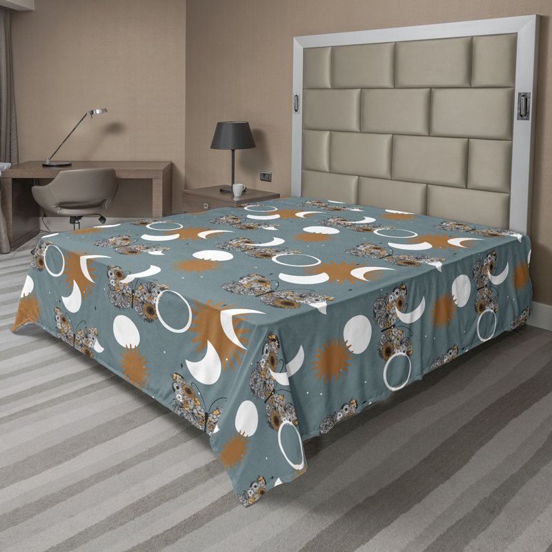 Drap plat de style bohémien Ambesonne, Drap plat pour très grand lit californien