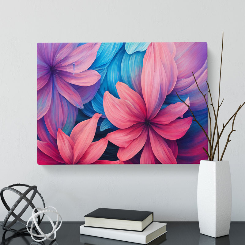Flowers Abstract - Wrapped Canvas Print, 35cm H x 50cm W x 3cm D