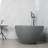 65" x 33" Dark Grey Freestanding Solid Surface Soaking Bathtub