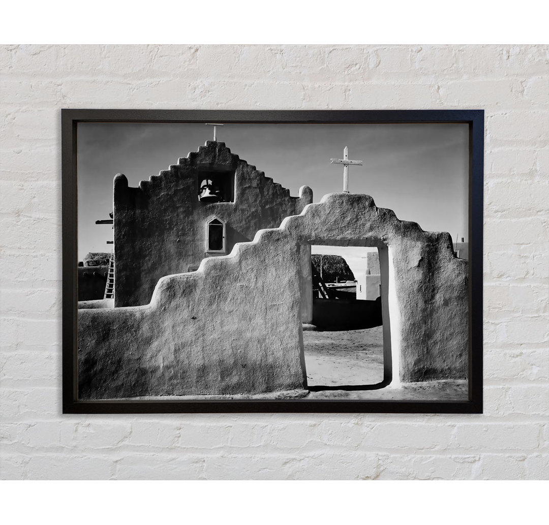 Kirche in Taos Pueblo New Mexico 2 von Ansel Adams - Einzelbildrahmen Kunstdrucke auf Leinwand