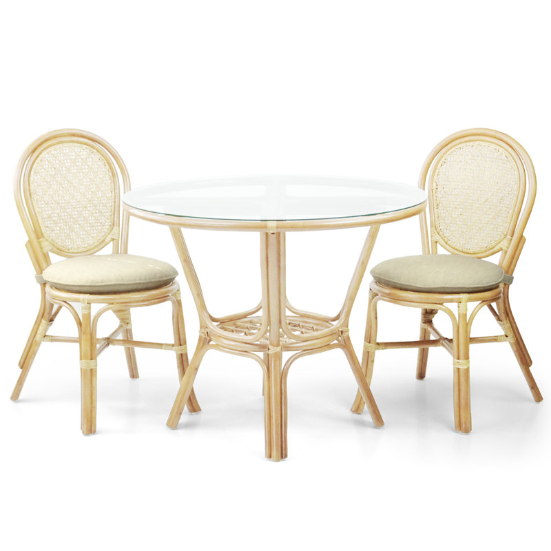 Ensemble repas rond 37,5 po Chetana Glynda, Naturel, Naturel