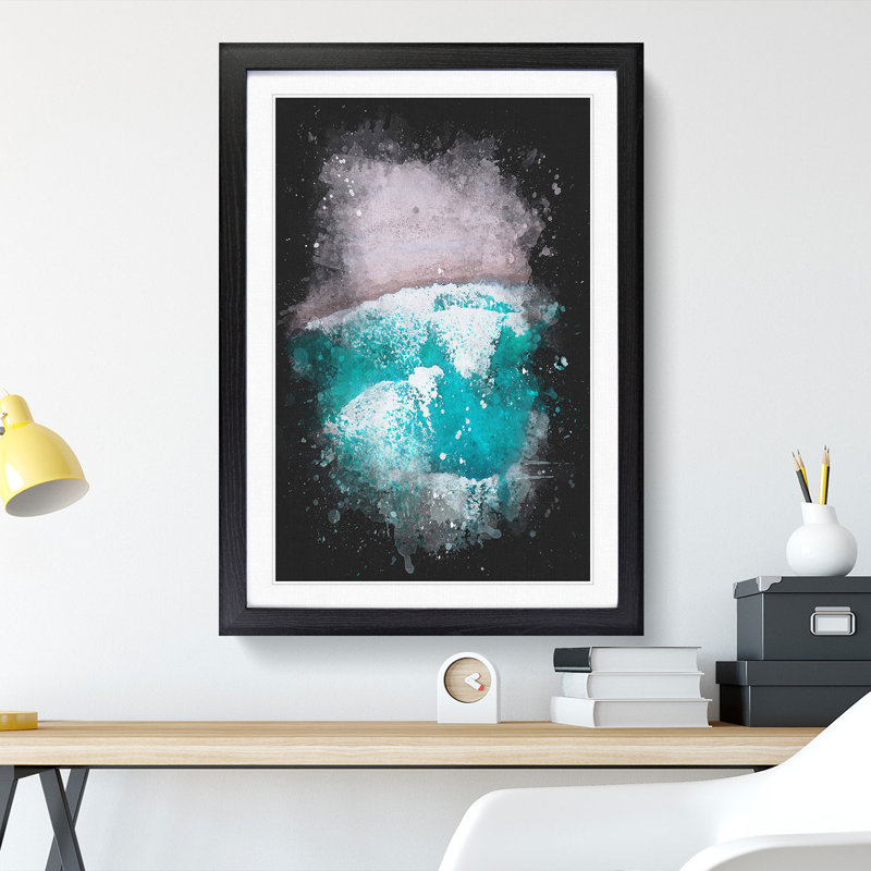 Waves on the Beach - Framed Print, Black Framed, 87cm H x 62cm W x 2cm D
