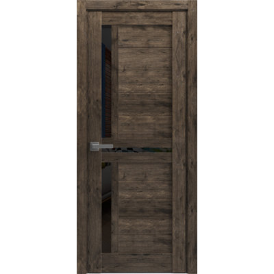 Porte-fenêtre intérieure pleine en verre dépoli Veregio 7588 Chêne-cognac, panneau simple, cadre et poignées inclus, idéal pour salle de bain ou chambre à coucher. Porte robuste - 45,7 cm x 243,8 cm