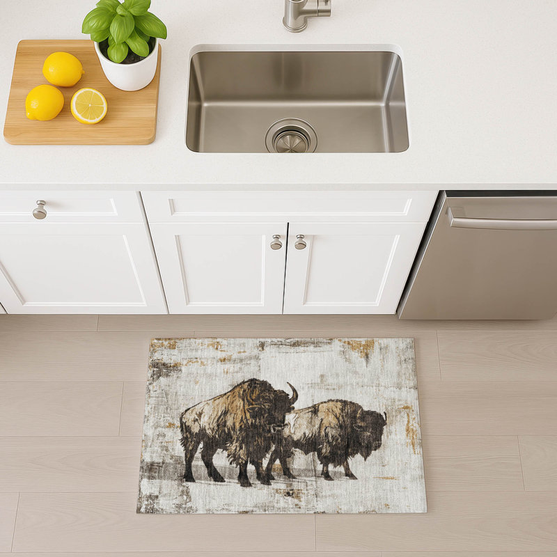 Machine Washable Indoor/Outdoor Boruta ACN2245 Animal Rug, Rectangle 1'8" x 2'6"