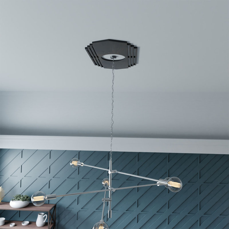 Médaillon de plafond percé en PVC de qualité architecturale 34 po x l 17 po x H 9 po x P 1 po, Bronze vieilli