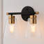 Applique murale contemporaine à 2 lumières à intensité variable pour meuble-lavabo contemporain noir