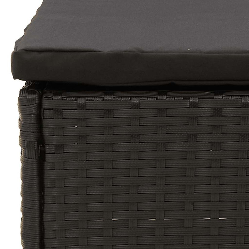Newlark Upholstered Outdoor Ottoman, Dark Grey, Black