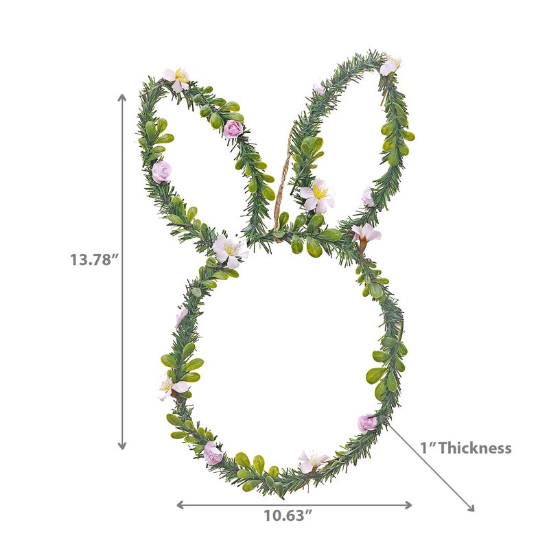 Décoration murale feuilles de lapin et fleurs