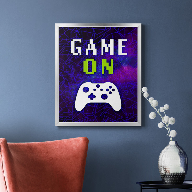 «It's Game On II», toile encadrée de qualité supérieure - prête à être accrochée, Argent, H 24 po x l 20 po