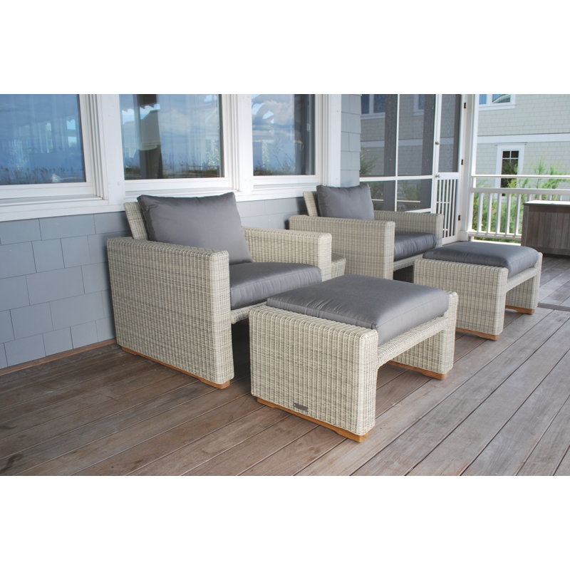 Westport Teak Patio Chair with Sunbrella Cushions , Ash, Westport Black