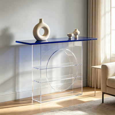 Console en acrylique transparent bleu