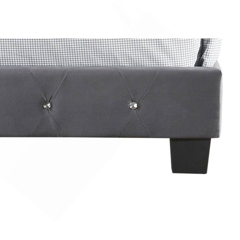 Charmant lit simple gris avec rangement