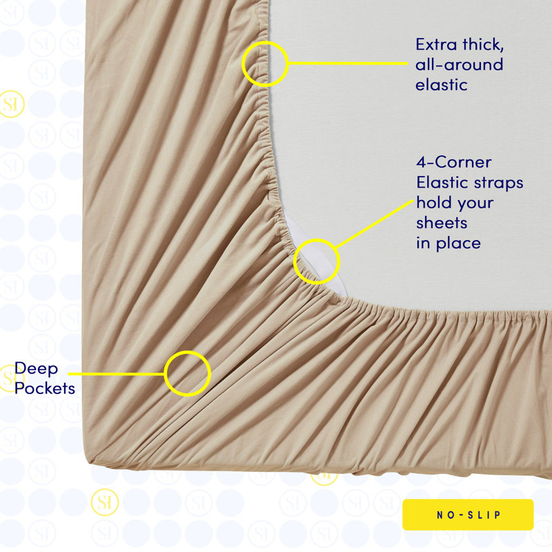 Cotton Flannel Solid Sheets Warm and Cozy Extra Deep Pockets, King, Beige