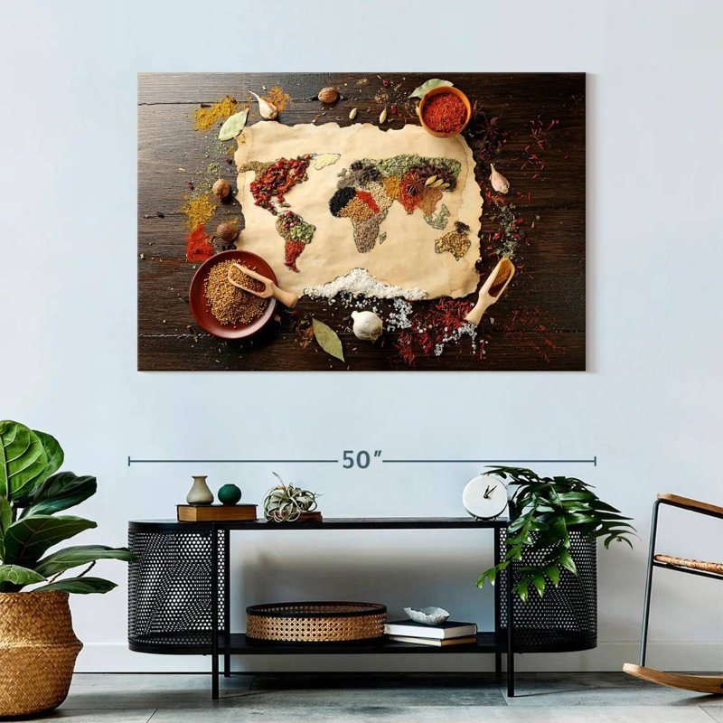 Yarlin Spices World Map, 32" H x 48" W
